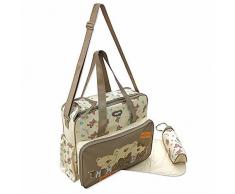 GMMH, Borsa cambio, incl. fasciatoio e borsetta, colore: Beige
