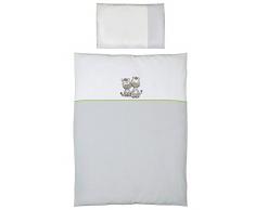 Ceba Baby – Biancheria da letto in 2 pezzi di 100 x 135 per culla grigio zebra
