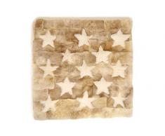 Kaiser 13001 - Tappeto per gattonare in vello di agnello/pecora, ca. 100 x 100 cm, motivo a stelle bianche e bianche
