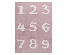 Happy Decor Kids HDK-233 Tappeto Lavabile Numeri, Roso-Bianco, 120 x 160 cm