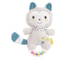 Fehn 057140 - Anello sonaglio a forma di gatto, per sonagli, sonagli, suonare, giocare, con morbido peluche - un fedele compagno per neonati e bambini dai 0 mesi in su, multicolore