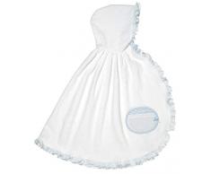 FILET - Mantellina in Spugna Morbida I Coperta per Avvolgere Neonati/Bambini I Accappatoio in Morbida Spugna I 100% Cotone - Bianco, Azzurro