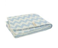 Little Naturals 516-511-00059 - Coperta lavorata a maglia, 75 x 100 cm, motivo Chevron, colore: Blu/Bianco