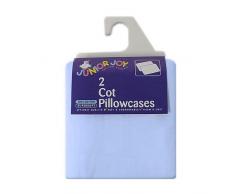Junior Joy 6274BL Culla Federa di Cotone, Blu, Confezione da 2