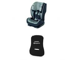 Foppapedretti Re-Klino Seggiolino Auto senza ISOFIX, Gruppo 1/2/3 (9-36kg), per Bambini da 9 Mesi fino a 12 Anni, Grigio + Dispositivo Antiabbandono, Nero