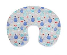 Pekitas FCL-Bfish – Federa per cuscino per allattamento, motivo a forma di pesce, colore: grigio B, unisex