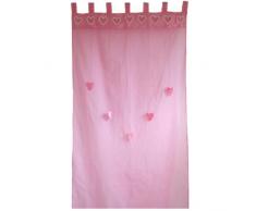 Taftan - Tende in rayon con anelli, motivo cuori, dimensioni 100 x 280 cm, colore: Rosa