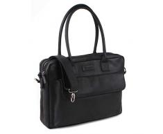 Kidz Room 030 – 8887 – 1 Borsa fasciatoio viaggio – in vera pelle, Nero