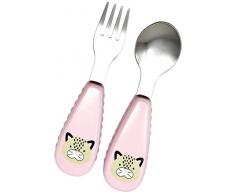 Skip Hop Zoo Little Kid & Toddler forchetta e cucchiaio set di utensili, multi