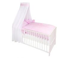 Urra 130 – 1012 – 02 – Classic rosa letto con baldacchino in voile, 3 pezzi