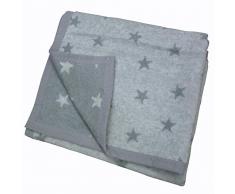 Copertina da passeggino in pile Hippychick - Stelle grigie - 75 x 100 cm