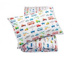 Pepi Leti 685843715375 - Biancheria da letto per bambini, motivo veicoli Premium, multicolore