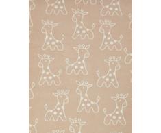 Alvi, Coperta in cotone per bambini, motivo: Giraffa, Beige (Mehrfarbig), 75 x 100 cm