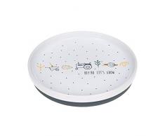 Lässig Piatto per Bambini in Porcellana con Anello in Silicone Antiscivolo per la Tavola dei Bambini, Multicolore (Garden Explorer Boys)