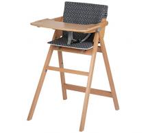 Safety 1st Nordik Seggiolone Pappa in Legno con Vassoio e Cuscino, per Bambini dai 6 Mesi ai 3 Anni Circa, Imbottitura Seggiolone, Bianco/Nero