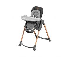 Bébé Confort Minla Seggiolone Pappa, 6 funzioni in 1, 9 Misure Diverse, Reclinabile con cuscino riduttore, sdraietta, sgabello e rialza sedia, per bambini 0-7 anni, colore Essential Graphite