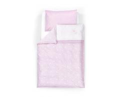 Träumeland TT12502 - Lenzuola per lettino, decorazione a coroncine, 100 x 135 cm, colore: Rosa
