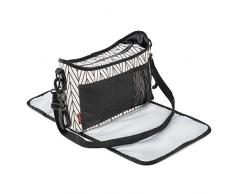 Organizer per passeggino Clip&Go Vario, borsa a tracolla con fasciatoio e portabottiglie, chiusura lampo, impermeabile, fissaggio per passeggino, multicolore