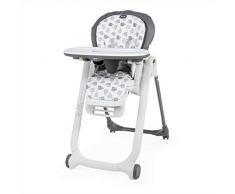 Chicco Polly Progres5 Seggiolone Pappa Regolabile per Bambini 0 Mesi - 3 Anni (15 kg), Trasformabile in Rialzo Sedia Bambini, Reclinabile a Sdraietta, con 4 Ruote e Chiusura Compatta - Grigio