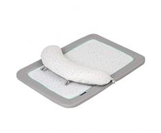 ClevaMama Tappetino da Gioco per Neonato con Cuscino, Tappeto Tummy Time Antisoffoco, Grigio