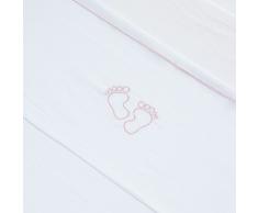 Jollein, Lenzuolo Little feet, 120 x 150 cm, Rosa (rosa)