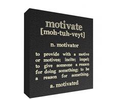 Feel Good Art High Gloss sottobicchiere in moderno design tipografico per l ufficio o casa dalla collezione motivation (toni neutri), Black and Cream Tones, 38 x 38 cm