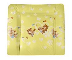 Julius Zöllner 2220120066 - Materassino per fasciatoio Softy, 75 x 85 cm, Standard 100 by Oeko-Tex, motivo a cuori verdi, 800 g