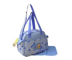 GMMH, Borsa cambio, incl. fasciatoio, colore: Azzurro