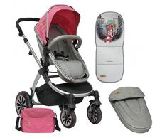 Lorelli Aurora Passeggino combinato 2 in 1 con ruote gonfiabili rosa