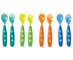 Tigex 80890147 Set 4 Cucchiai e 4 Forchette Colors per Bambini