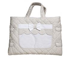 FILET - Grande Borsa Fasciatoio I Ampia Capienza I Apertura Laterare I Superficie Morbida In Spugna I Borsa Per Cambio - Bianco, Beige