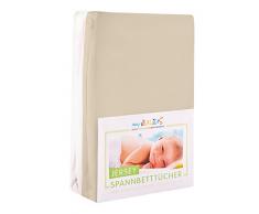 Julius Zöllner, lenzuolo in Jersey con angoli elasticizzati, confezione doppia, per lettino da bambini-