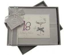 White Cotton Cards, Album di compleanno fatto a mano, max. 60 foto da 7 x 5 cm, Bianco, 18 anni