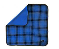 The Buppa Brand Coperta Double Fleece Blue Checked, blu