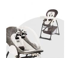 Hauck Seggiolone Pappa Sit N Relax - Seggiolone Neonato dalla Nascita a 9kg - Seggiolone Evolutivo fino a 15kg - Altezza Regolabile, Pieghevole - Con Ruote, Arco Giochi, Vassoio e Cesto - Grigio