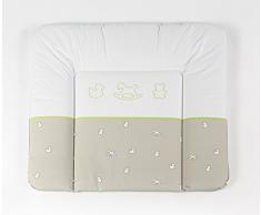 Träumeland TT13115 - Fasciatoio da viaggio, rivestimento in pellicola di PVC impermeabile e priva di ftalati, 75 x 85 cm, motivo cavalli a dondolo, colore: Verde