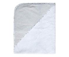 bébé-jou 3010118 - Asciugamano con cappuccio Ollie, 85 x 75 cm, colore: Bianco