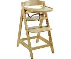 Roba Seggiolone Evolutivo sit Up Maxi, Seggiolone in Legno Taglia Extra Incluso Vassoio e Staffa di Protezione, da Seggiolone Diventa Sedia, Color Legno Naturale