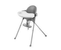 Kinderkraft Seggiolone Pappa Pini Ergonomico Pieghevole Poggiapiedi e Altezza Regolabile con Ripiano Smontabile per Bambino Dalla 6 Mesi fino 5 Anni Grigio