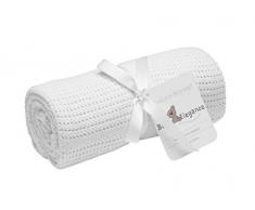 Baby Elegance - Coperta traforata per culla, 100 x 150 cm, colore: Bianco