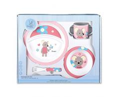 Sterntaler Set da tavola Mabel, Piatto, ciotola, tazza, forchetta, cucchiaio, Età: Dai 6 mesi, Rosa/Multicolore