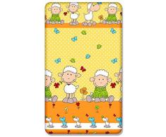 100% Cotone Aderente Foglio Con Stampato Design per Bebè Lettino 160x70CM - Pecora Giallo