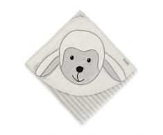 Sterntaler Telo da bagno con fantasia Stanley La Pecorella, Età: Per neonati, 80 x 80 cm, Grigio
