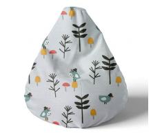 joyfill 5062 Mustard Canary - Pouf per bambini e adulti, in morbido tessuto, 240 l