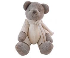 Bieco 37000505 orso peluche con giunti, in cotone, colore naturale, marrone/grigio
