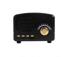Local Makes A Comeback - Altoparlante Bluetooth retrò, radio intelligente wireless, basso, scheda audio, mini regalo creativo, nero