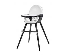 Kinderkraft Seggiolone Pappa FINI, 2 in 1, Poggiapiedi, Vassoio Regolabile, per Bambini, 6 Mesi fino 5 Anni, Tutto Nero