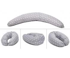 Medela Cuscino per Allattamento e Gravidanza Imbottitura di Soffici Microperle di Polistirene Espanso Comfort dalla Gravidanza alla Nascita e Ancora Oltre, Grigio con Stelle