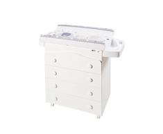Primi Sogni 067 Trendy Bianca Cassettiera in Legno con Fasciatoio, Elefante