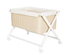 babyline talpa – Mini culla di forbici in legno, Unisex, colore: Beige E Bianco